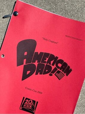 RARE American Dad Comic Con 2009 Panel Draft Holy Crapture Production Script